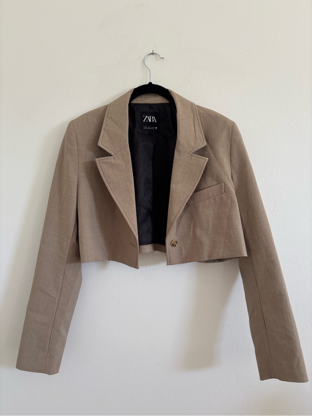 ZARA Cropped Beige-Taupe Blazer Jacket